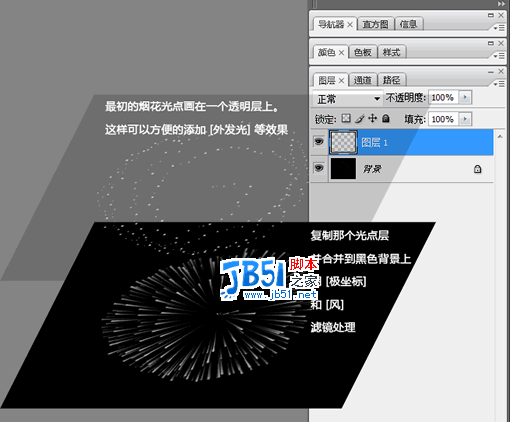 Photoshop 極坐標(biāo)打造煙花效果