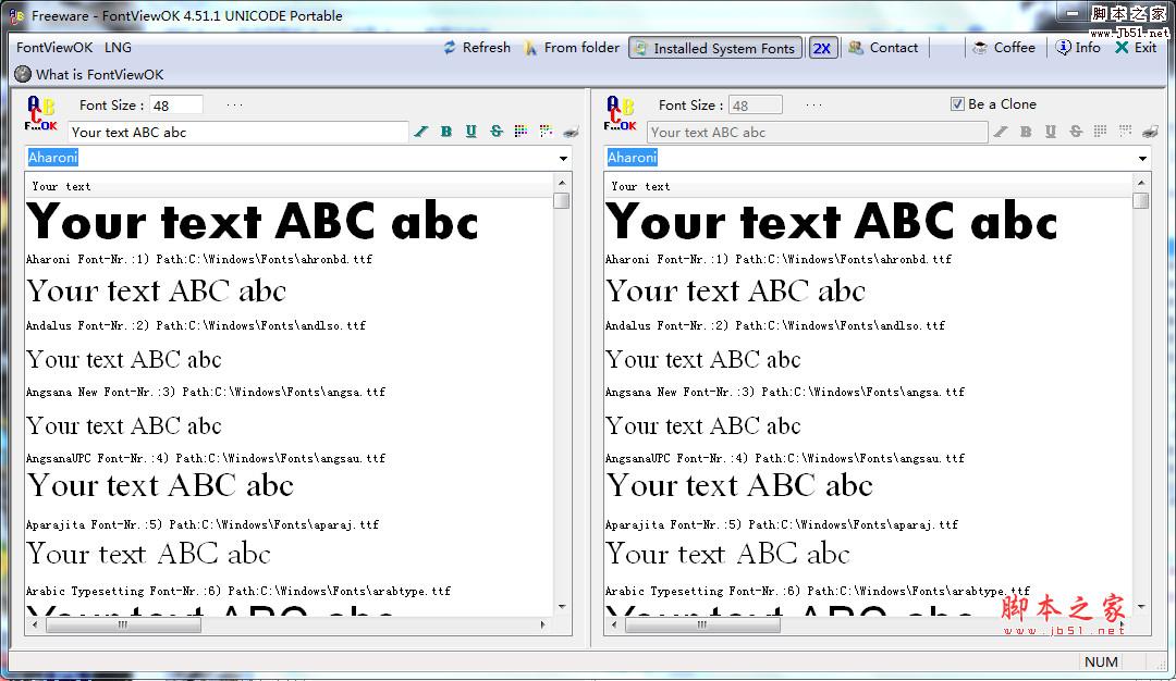 FontViewOK V5.33 绿色英文免费版 简单的字体浏览软件