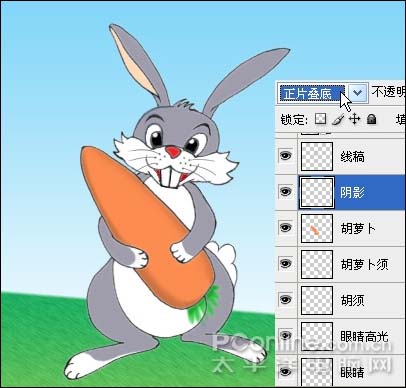 photoshop 鼠繪可愛(ài)的卡通小灰兔教程