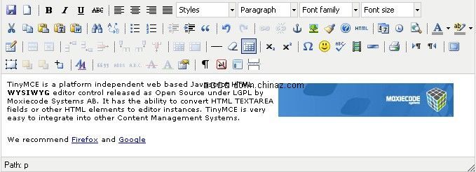 TinyMCE v3.5.1.1  WYSIWYG 编辑器