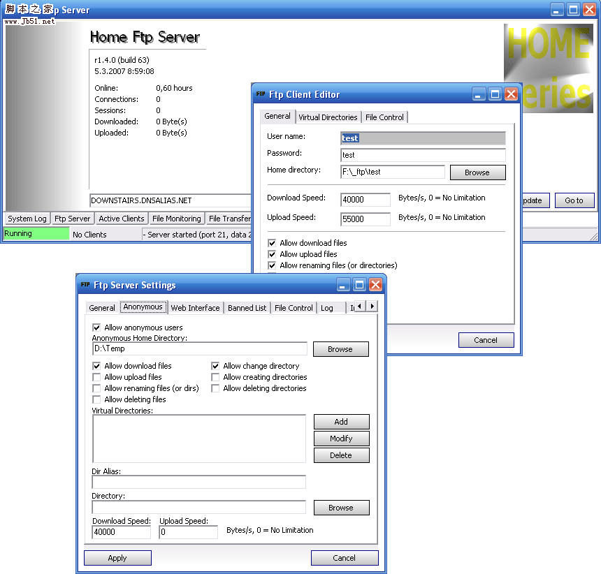 Home FTP Server v1.12.1.160  汉化绿色免费版  下载--六神源码网