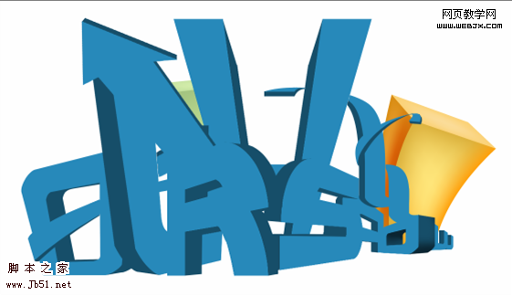Photoshop 彩色立體文字積木效果