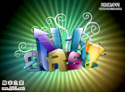 Photoshop 彩色立體文字積木效果