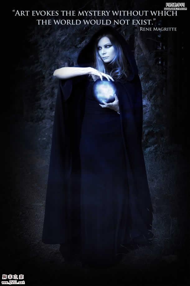 photoshop 詳細制作手拿神秘魔法球的女巫師