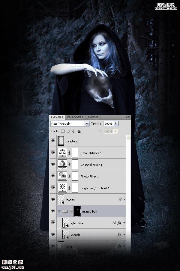 photoshop 詳細(xì)制作手拿神秘魔法球的女巫師