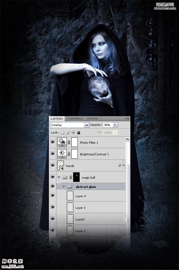 photoshop 詳細(xì)制作手拿神秘魔法球的女巫師