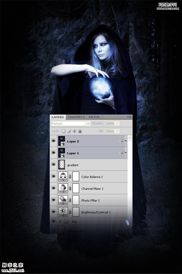 photoshop 詳細(xì)制作手拿神秘魔法球的女巫師