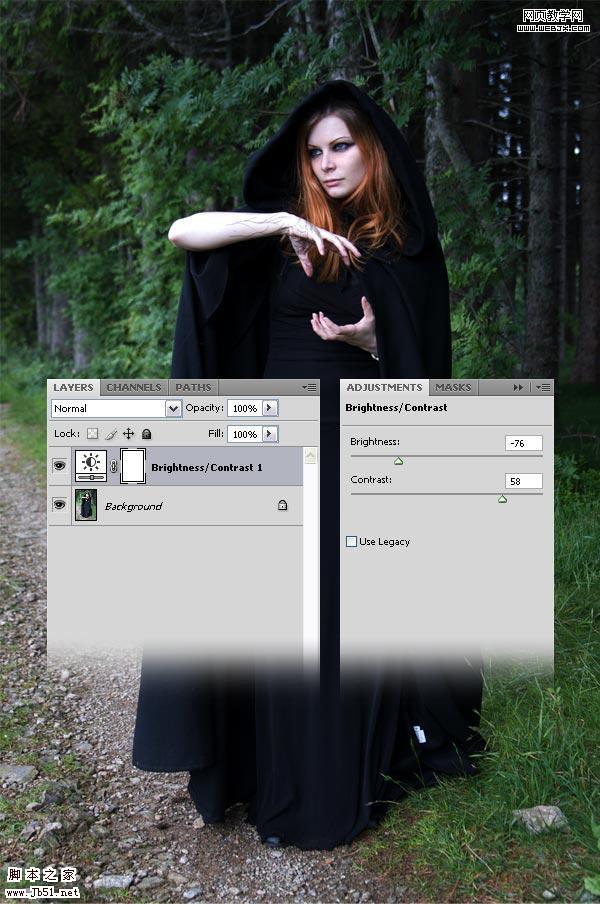 photoshop 詳細制作手拿神秘魔法球的女巫師