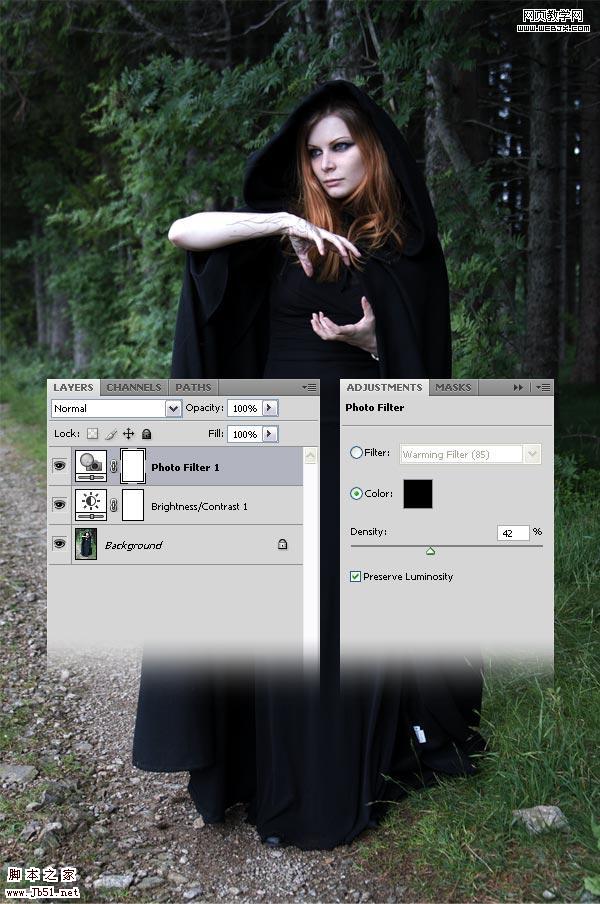 photoshop 詳細制作手拿神秘魔法球的女巫師