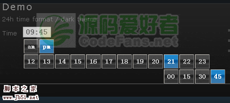 jQuery UI timepickr 時(shí)間輸入提示插件