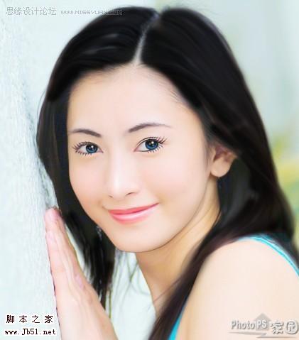 超精細(xì)的美女轉(zhuǎn)淡紅色手繪效果