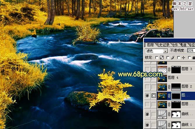 Photoshop 风景照片梦幻的金色调