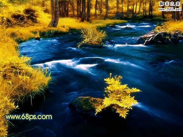 Photoshop 风景照片梦幻的金色调