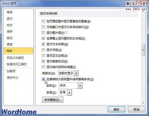 在草稿和大綱視圖中使用草稿字體