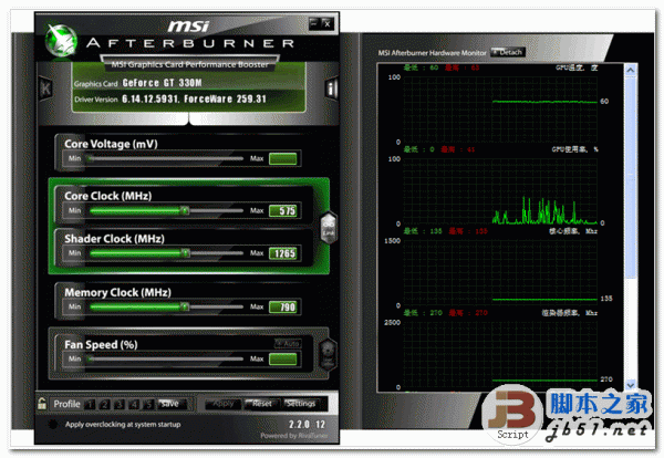 微星显卡超频工具 MSI Afterburner V4.6.2 官方安装版