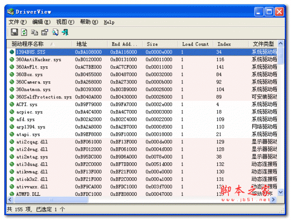 DriverView (顯示設(shè)備驅(qū)動(dòng)程序列表) V1.47 綠色中文版