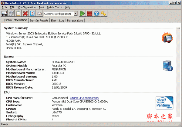 PassMark BurnInTest Pro(系统稳定检测工具) v9.0.1015 官方安装