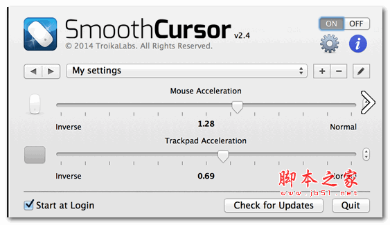 SmoothCursor Mac版下载 SmoothCursor for Mac(鼠标灵敏度调节器) V2.6.4 苹果电脑版 下载--六神源码网