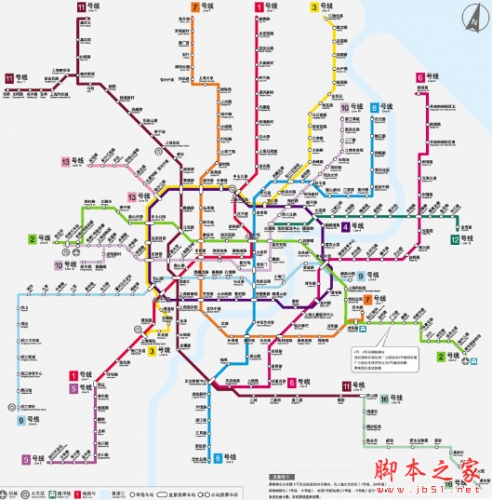 上海地铁运营线路图 最新高清版