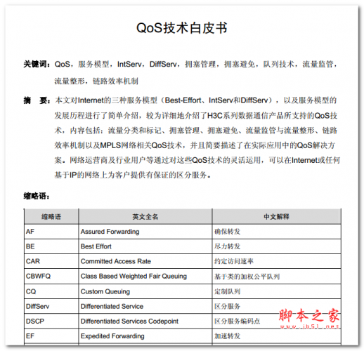 QoS技术白皮书 中文PDF版