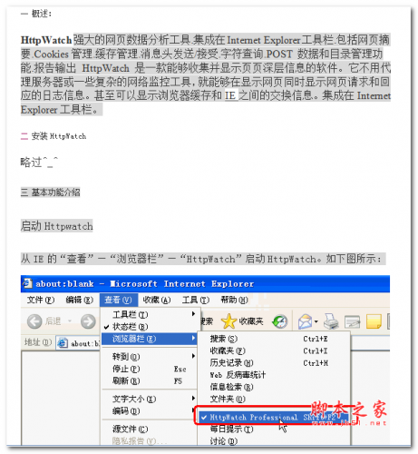 httpWatch使用教程 中文WORD版