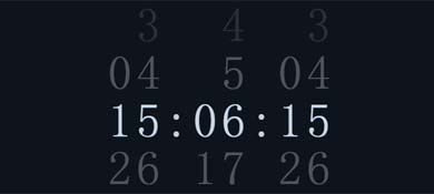 html5实现的数字滑动显示时钟效果源码
