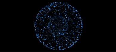HTML5 Canvas实现的3D粒子球体嵌套旋转动画特效源码