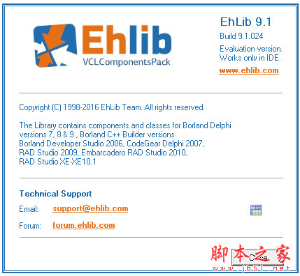 Ehlib(Delphi控件) v9.2.024 D7-XE10.4 + EhLib.VCL 10.1 免费绿色特别版