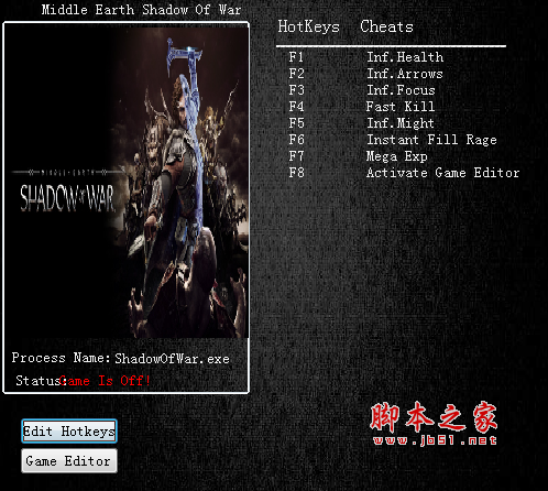 中土世界战争之影九项修改器 无限健康/无限技能点 v1.02 免费绿色版