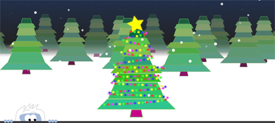 HTML5+SVG+CSS3实现雪中点亮的圣诞树动画效果源码