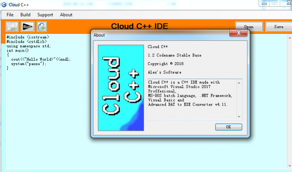 Cloud C++IDE工具下载 Cloud C++(c++ ide工具)V1.2 英文绿色免费版 下载--六神源码网