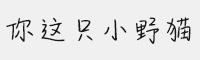 你這只小野貓字體