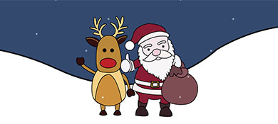 html5+TweenMax.js实现的摇滚版圣诞老人与麋鹿跳舞动画效果源码