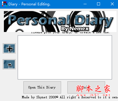 Personal Diary Editor(个人日记编辑软件) v1.0 免费绿色版