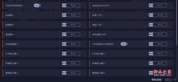 王国风云3二十六项修改器(金钱最大/威望最大/控制台解锁) v1.3.0 免费版