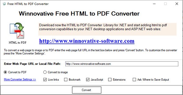 Winnovative Free HTML to PDF Converter(文件格式转换) v15.0 绿色免费版