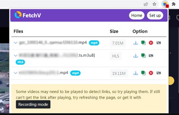FetchV:网页视频下载器(HLS/m3u8/mp4/blob) v2.2 Chrome扩展插件