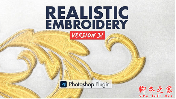 一键制作逼真刺绣效果PS插件Realistic Embroidery v3.0 for Adobe Photoshop 免费版