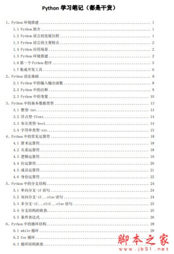 Python学习笔记(干货) 中文PDF完整版