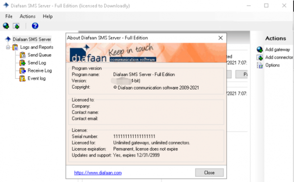 Diafaan SMS Server v4.8.0 Full Edition 完整激活破解版(附安装