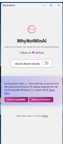 WhyNotWinAI(win11AI功能检测) v2.6.0.0 官方绿色版