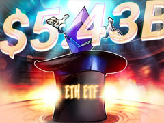 現(xiàn)貨以太坊（ETH）ETF連續(xù)20日資金凈流入，創(chuàng)下54億美元月度流入紀(jì)錄