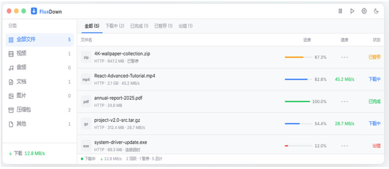 下载管理器 FluxDown for mac版 v0.3.1 苹果电脑版