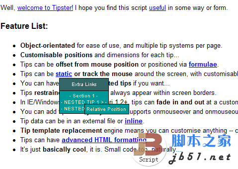 Tipster JS的浮動提示類