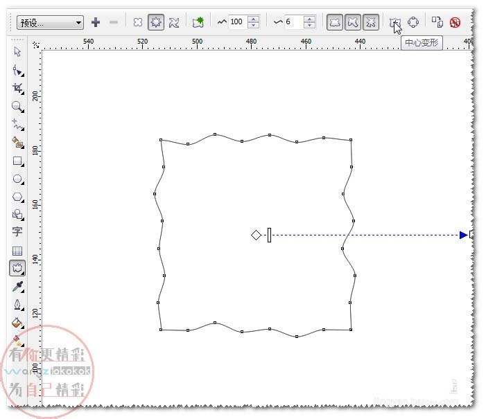 cdr软件变形工具之拉链变形使用方法