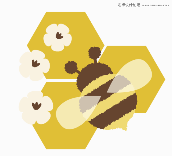 Illustrator繪制抽象風(fēng)格的小蜜蜂效果,PS教程,思緣教程網(wǎng)