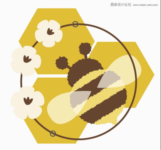 Illustrator繪制抽象風(fēng)格的小蜜蜂效果,PS教程,思緣教程網(wǎng)
