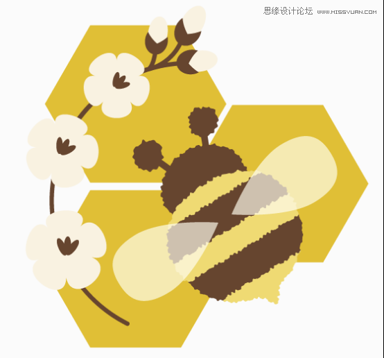 Illustrator繪制抽象風(fēng)格的小蜜蜂效果,PS教程,思緣教程網(wǎng)