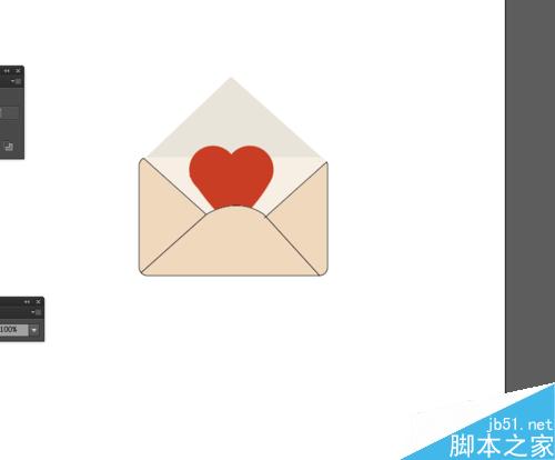 Ai简单绘制爱心信封的图片