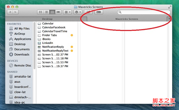 如何在OS X Mavericks的Finder打开不同标签